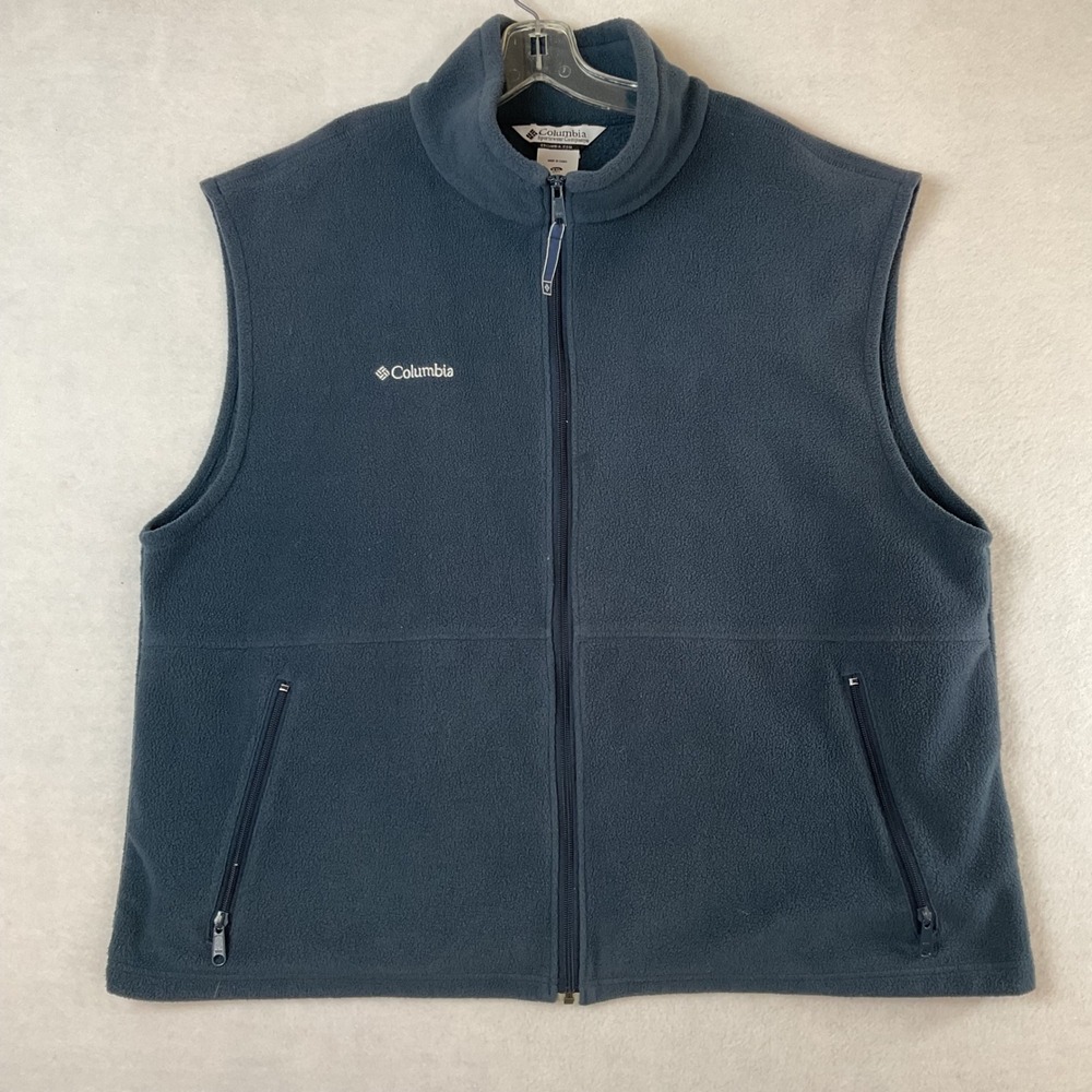 Columbia Steens Mountain Fleece Vest Mens XXL Navy Blue Full Zip WM1480